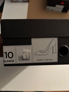 Banana Republic Black Pointed Toe Block Heel Pumps (Size 10)